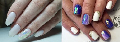 Бите скло має чудовий вигляд на нігтях різної форми