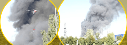 Для гасіння пожежі залучили вертоліт