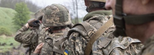 Украинские солдаты на учениях