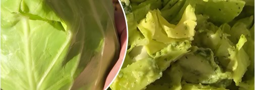 Салат из капусты, огурца и авокадо