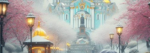 Снежный город весной