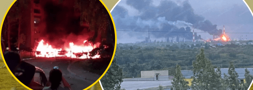 Весела ніч в Росії: в Курську ППО підбила багатоповерхівку, а в Сизрані спалахнув НПЗ (відео, фото, мапа, оновлено)