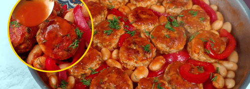 Фрикадельки с фасолью