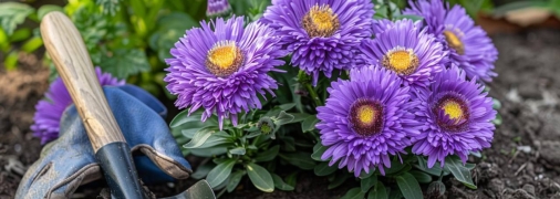 Чтобы астры выросли пышными, их нужно правильно высаживать (изображение создано с помощью ИИ)