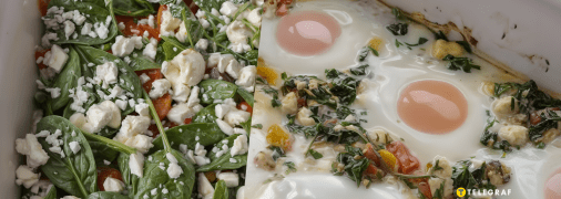 Яичница с овощами и сыром