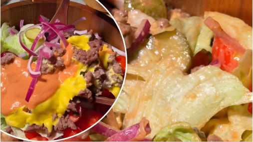 Вкусно как фастфуд, но без вреда для фигуры: рецепт салата "Чизбургер"