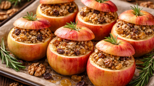 Идеальный десерт в пост: запеченные яблоки с неожиданной сладкой начинкой (видео)