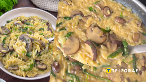 Не рис и не вермишель: как приготовить нежную пасту орзо с грибами и шпинатом (видео)