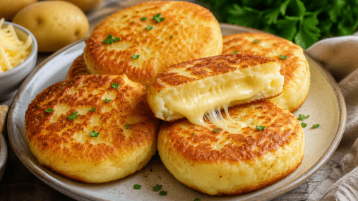 Вчерашнее пюре не пропадет: картофельные коржики с хрустящей корочкой и сыром (видео)