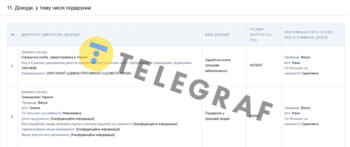 судья, Нана Векуа, декларация, подарки