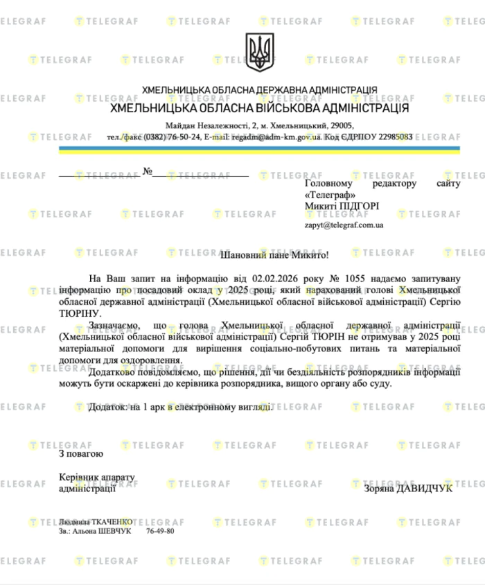 Сергей Тюрин, Хмельницкая ОВА, зарплата