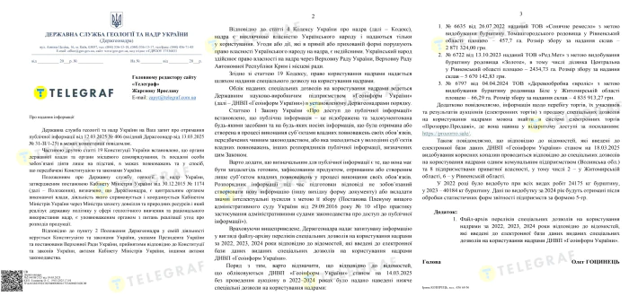 Госгеонадра, спецразрешения
