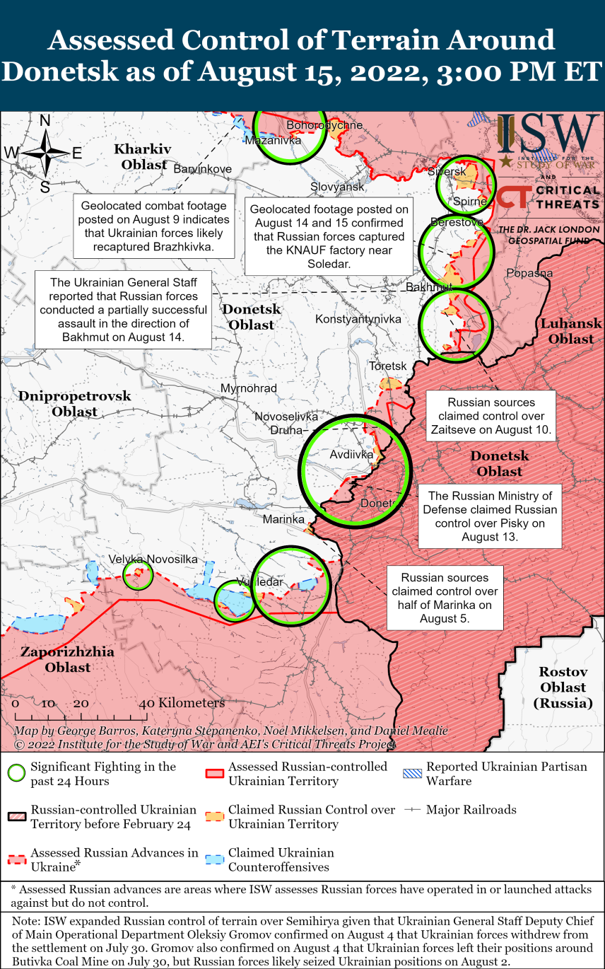 Карта соледар бахмут